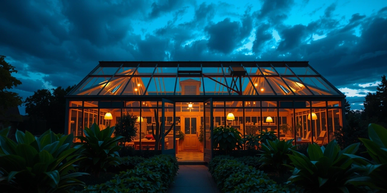 Inspirujący widok szklarni